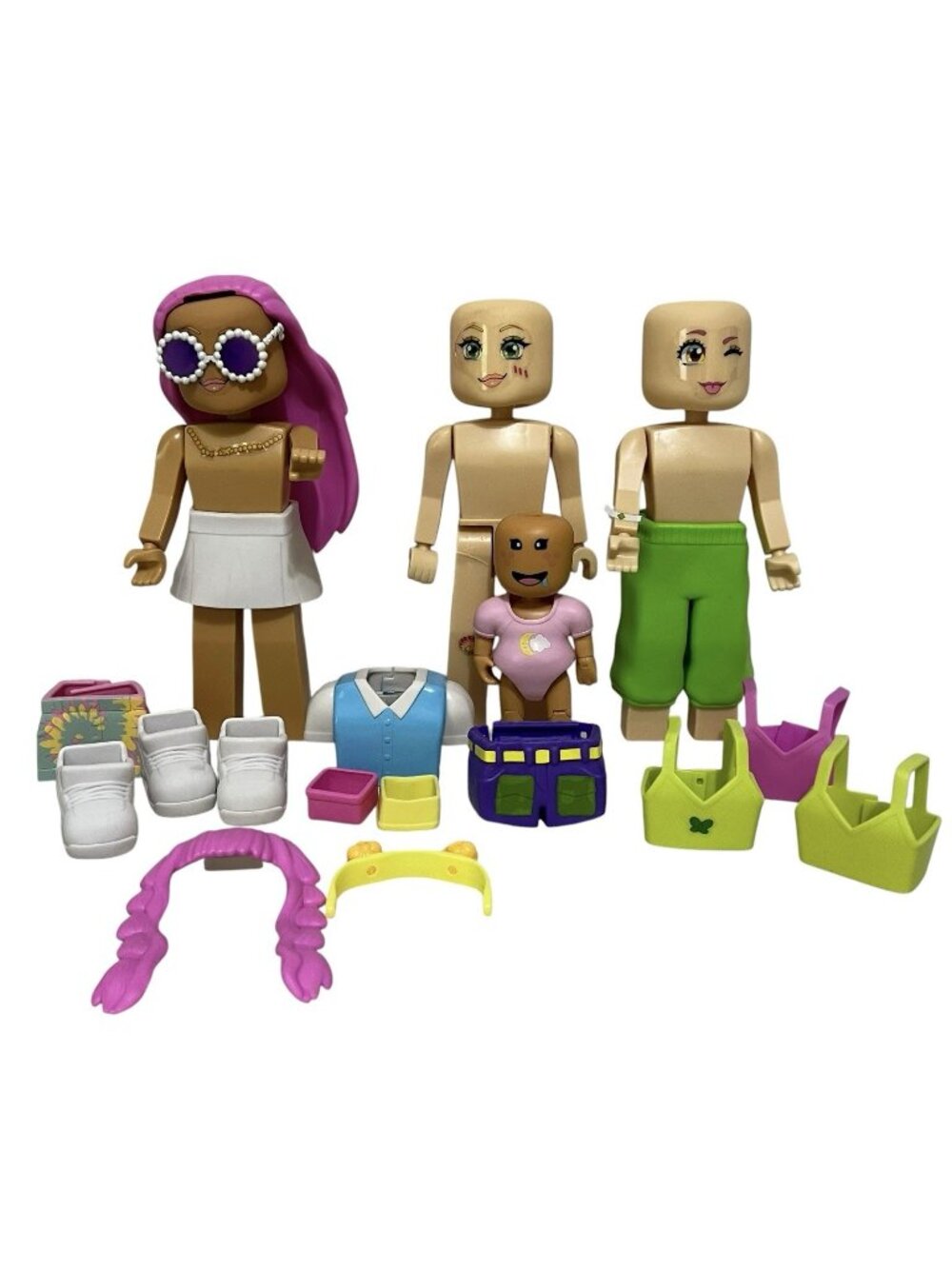 WowWee My Avastars Fashion Dolls Lot 3 Dolls Baby Clothes Hair Shoes Accessories